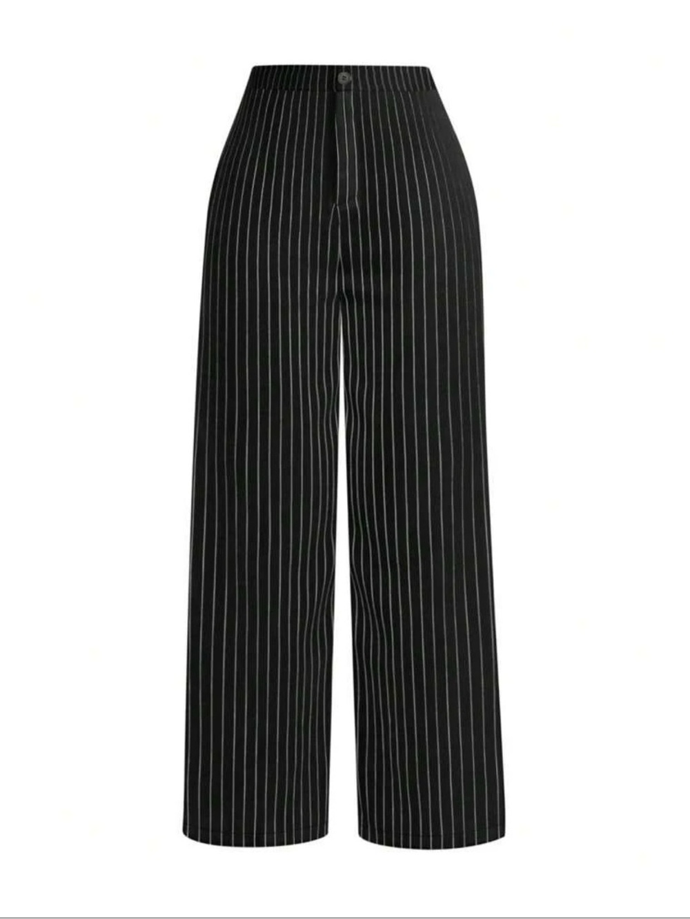 Wide Leg Pinstripe Pants - Red
